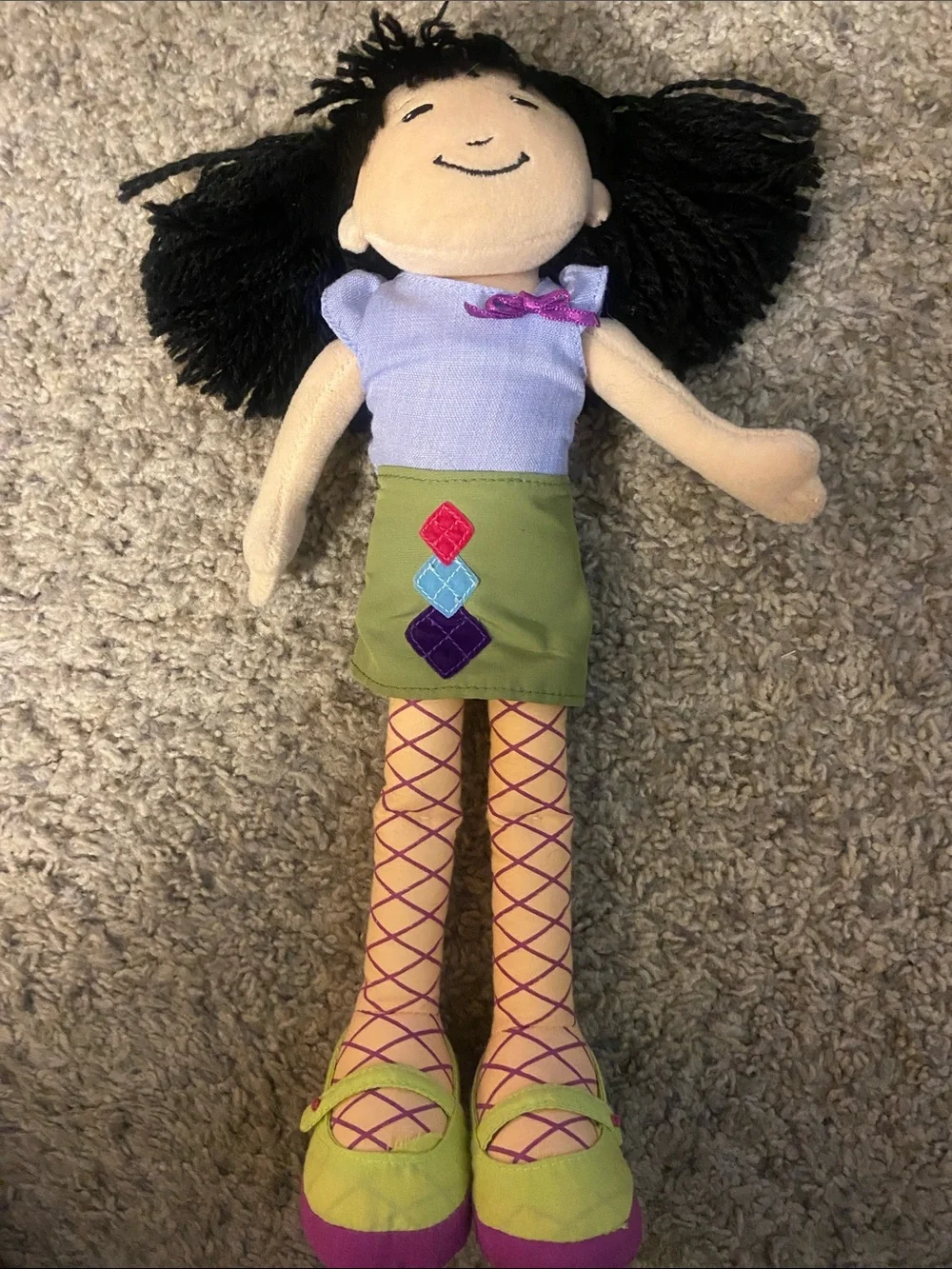 2002 Groovy Girls Tomika plush rag doll by Manhattan Toy and Friend.